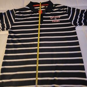 Detroit Tigers Navy Striped Polo Shirt